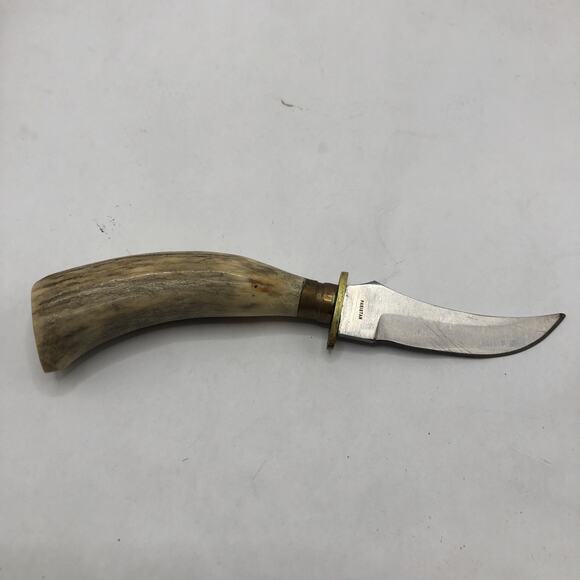 Vintage Pakistan Large 10 Vintage Fixed Blade Hunting Knife & Sheath - Pakistan 5.5”